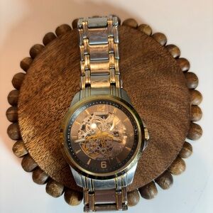 Relic Automatic Men's Skeleton Watch in Silver-Tone Stainless Steel